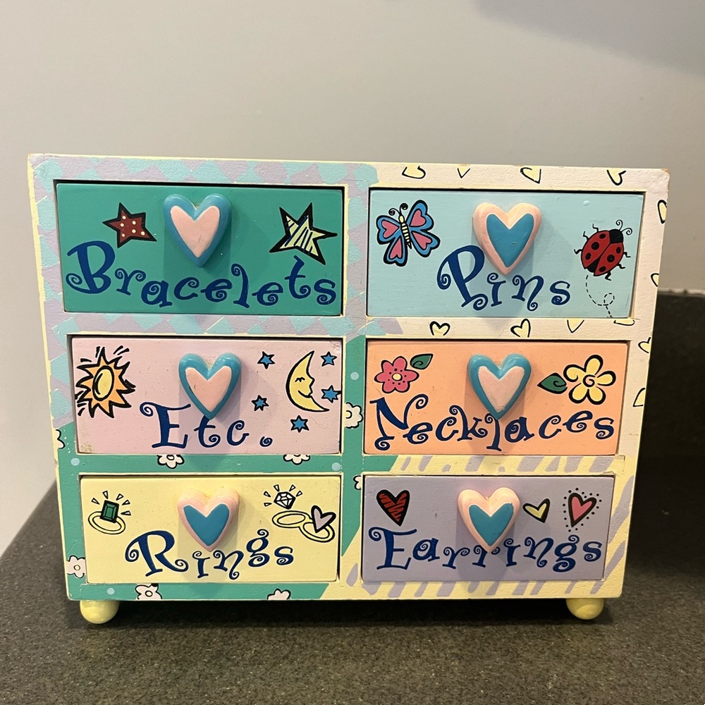 Multi colored, patterned print Jewelry box